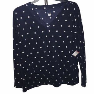 Basic Editions Polka Dot Fleece Pullover